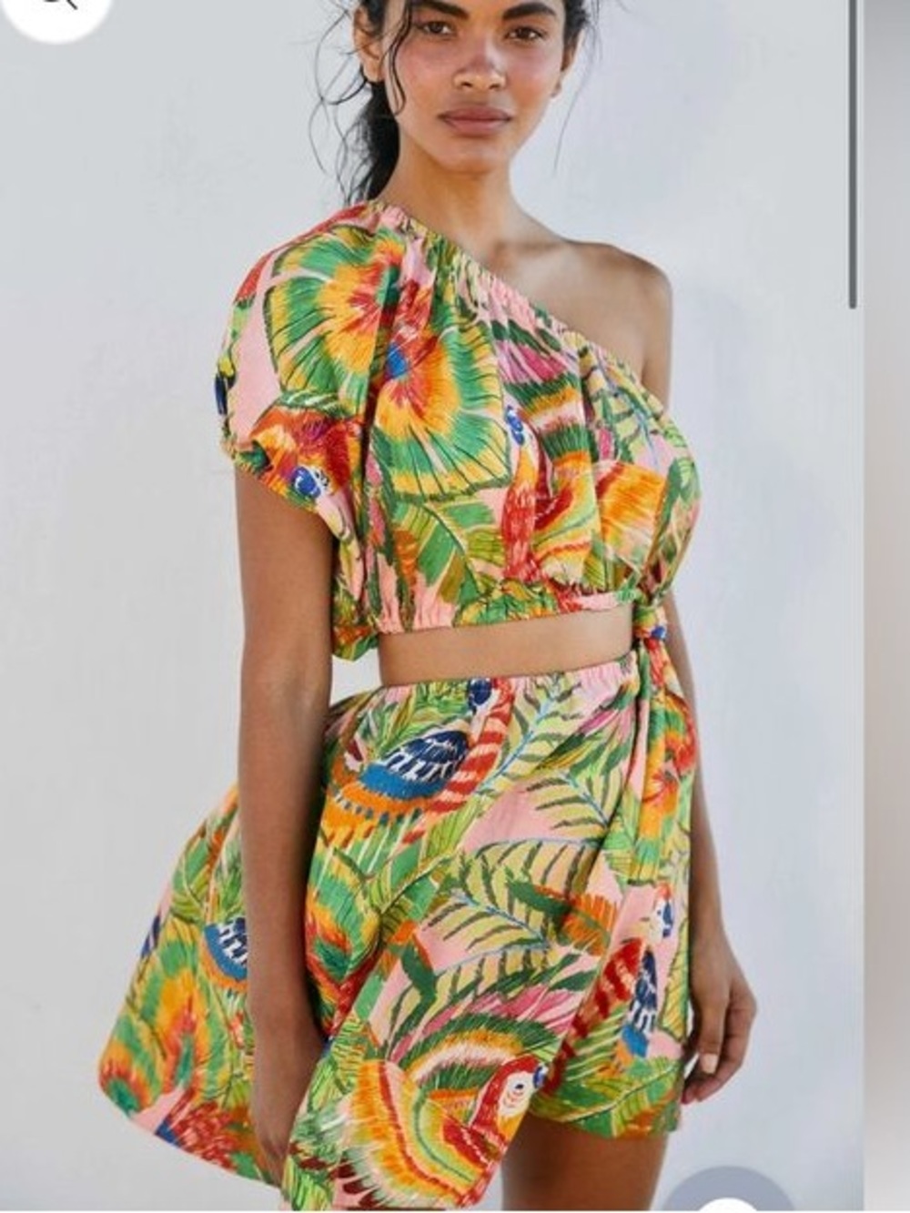 Farm Rio Linen Macaw Dress